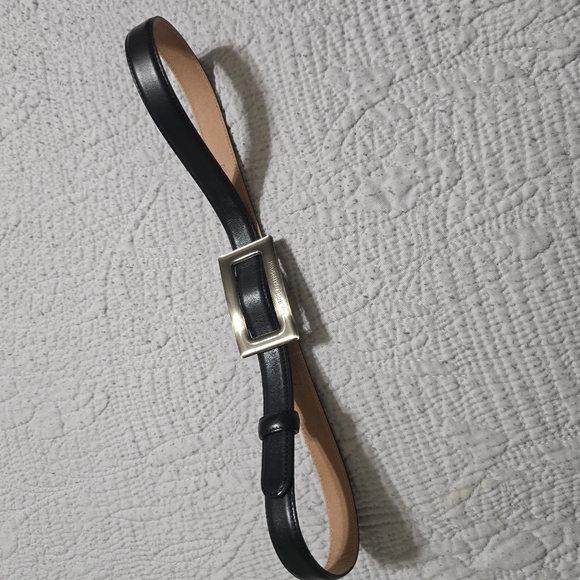 Giorgio Armani Black Leather Belt W/ Logo Buckle main image 9
